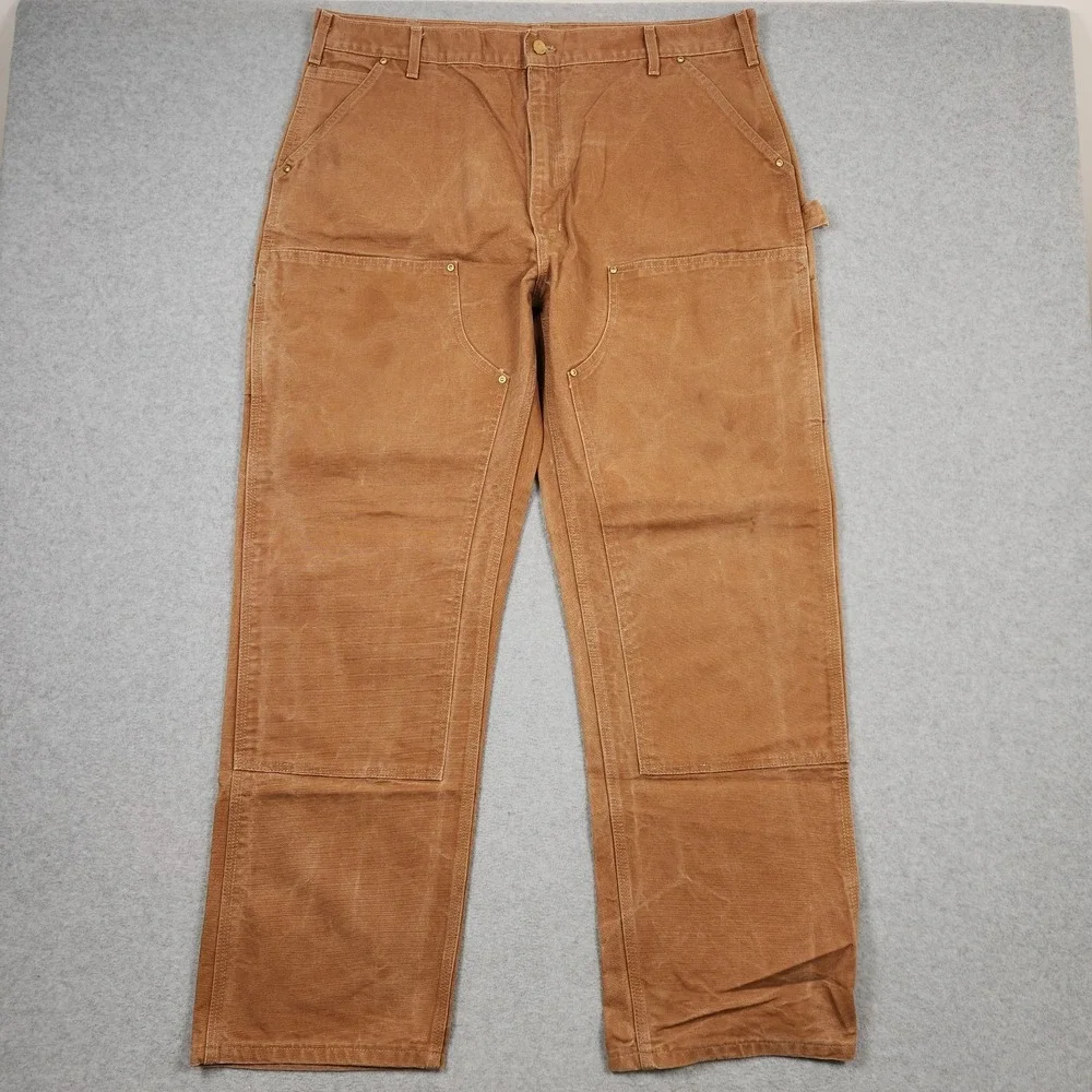 Vintage Carhartt Pants 40x32 Brown Double Knee Canvas Utility B01 BRN Union USA